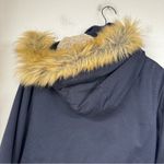 Superdry  Blue Fur Lined Hooded Parka Coat Jacket Microfiber Womens M Warm Winter Photo 10
