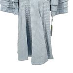 Calvin Klein $118 Light Blue White Gingham Check True Midi Wrap Dress Size 4 NEW Photo 1