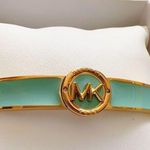 Michael Kors New Haute Gold Tone Green Azure Enamel Bangle Bracelet NIB Photo 0