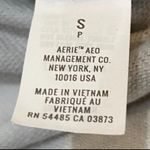 Aerie by AEO Women’s Gray Leaf Print Hoodie Sz S Split Hem Sweatshirt Cotton Photo 8