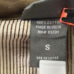 Dots Cotton Short Sleeve Bubble Hem Button Front Collared Striped Dress Small Brown Photo 14