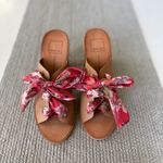 Dolce Vita Aleeya Red Floral Scarf Tie Leather Block Heel Peep Toe Sandals 8.5 Photo 13