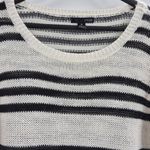 AQUA  Bloomingdale’s boho summer beach Striped Black and White Sweater Medium Photo 2