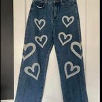 Cider Trendy Heart-Print Denim Jeans size Large Photo 0