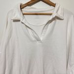 Aerie  Happy Henley Everyday Oversized Collared Sweatshirt Size XXL White Photo 2