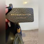 Isaac Mizrahi NWOT pebbled leather charcoal/brandy crossbody bag Photo 3