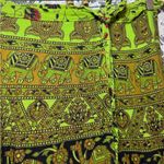 Cotton tapestry wrap skirt indian block print elephants OS GREEN EUC animal Size undefined Photo 3