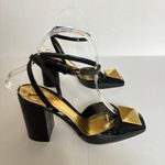 Valentino Garavani  One Stud Patent Leather Block Heel Pumps Black Size EU 37 Photo 5