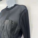 OLM Mesh Faux Leather Bustier Womens Crop Top Sz XL Y2K Goth Rave Festival Edgy Black Photo 5