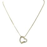 Swarovski Crystal Encrusted Open Heart Pendant On Gold Chain Necklace Photo 3