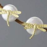 Artisan  Handmade 925 Silver Dragonfly Dainty Pearl - The Enchanted Earrings Photo 0