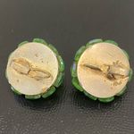 Vintage VOGUE Aurora Borealis Green Dome Cluster Beads Clip On Earrings Photo 12