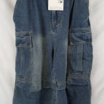 KGYA Women's Denim Cargo Pants Size Small Blue Utility Wide Leg Jeans NWT Photo 0