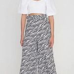 Faithfull the Brand  Lissandra Wide Leg Pants Blance Animal Print Size XS Photo 0