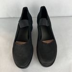 Loints Of Holland Maryjane Shoes Womens 41 9.5 10 Black Wedge Pebbled‎ Leather Photo 7