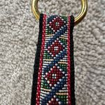 Vintage Style Embroidered Belt with Horsebit Buckle – Equestrian Chic Red Photo 1