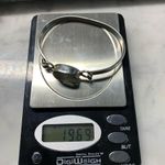 Oval Holographic Glass 925 Bangle Hinge Bracelet 6.75” Taxco Mexico Silver Photo 6