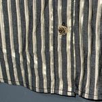 Anne Klein  size small woven long sleeve button down shirt gold buttons striped Photo 5