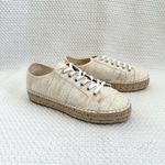 Aquatalia NWOB Flyn Multi Tone Off White Canvas Woven Espadrille Sneaker 6 Photo 13
