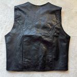 Vtg Harley Davidson Black Leather Vest Size S Laces Snaps Embroidered Photo 7