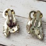 Vintage Clip On Earrings Leaf Duo Gold Tone 1.25" Photo 2