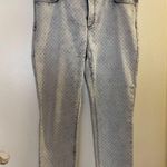 NYDJ Womens Gray Allover Jewel Print Denim Ira Jeans 16 16W 38”Relaxed Ankle Photo 0