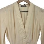 ZARA Blogger Fave Jumpsuit Belted Button Front Long Sleeve Utility Cream NEW S Photo 4