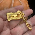 Vintage 1950’s Lucite & Rhinestone American Flag Brooch Red Photo 6