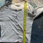 Gray Button Down Long sleeve Fitted Shirt Cropped SZ XS Lightweight Petite Y2K Photo 11