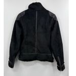 EXPRESS  Black Faux Suede Fur Lined Moto Jacket Womens Size Large Photo 6