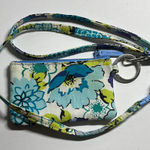 Vera Bradley  Floral Lanyard Blue and Green Photo 0