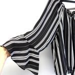 Fortune + Ivy  Black White Striped Women's Blouse XXL-Plus Size Photo 1