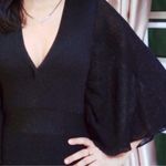 ZARA NWT  Women’s Black Metallic Cocktail Party Tier Kimono Sleeve Dress Small S Photo 3