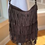 American Eagle Vintage Outfitters Brown Genuine Suede Fringe Shoulder Bag Photo 3