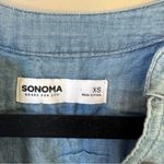 Sonoma blue chambray flutter cap sleeve belted mini dress size XS Photo 5