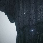 ZARA M Sequined Empire Waist Black Mesh Maxi Dress Photo 4