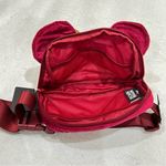 Disney Minnie Mouse Burgundy Quilted Velvet Crossbody Belt Bag NWT Photo 5