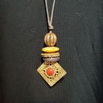 Casual Corner Brown, Gold, & Red Necklace Gold Photo 2
