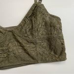 Free People Bralette Corset Crocheted Lace Asian Floral No Padding Olive Green Photo 2
