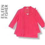 Eileen Fisher  100% Hemp coral pink coordinate knit Set,top and open cardigan Photo 1