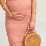 Show Me Your Mumu Honey Bun Tie Front Slit Leg Midi Dress M Pink Photo 0
