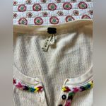 Free People EUC  Rainbow Thermal Henley Top Oversized Size Small Photo 5