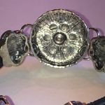 Elegant Black and Silver Tone CZ Rhinestone Snap On Anchor Charm Bracelet Photo 3