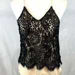 Bleuh Ciel  black lace overlay nude cami top size XS Photo 0
