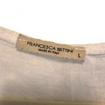 Francesca Bettini Sleeveless Tank Top LARGE 100% Linen White Ruffle Italian NWOT Photo 2