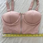 Haute Monde Pink Crop Bustier Bralette Top Zipper Detail Women's Sz S Photo 3