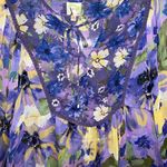Fig and Flower Sheer Purple Floral Poet Blouse Romantic Size XL Photo 1