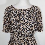 BCBGeneration  Animal Print Lace-Up Back Mini Dress Size 8 Black and Tan Dress Photo 2
