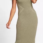 Gabrielle Union Off The Shoulder Metallic Sweater Dress‎ Green Size M Photo 0