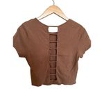 Homegirl Society Women's Cropped Top Motorcycle Graphic Tee Size XL Brown Photo 2